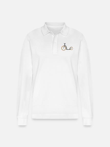 Tretroller zweifarbig - Stanley/Stella Unisex Bio-Langarm-Poloshirt Prepster - Weiß
