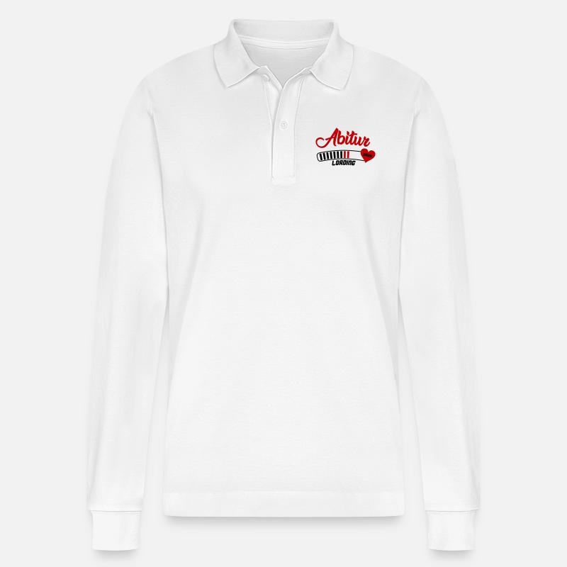 abitur loading 2025 - Stanley/Stella Unisex Bio-Langarm-Poloshirt Prepster - Weiß