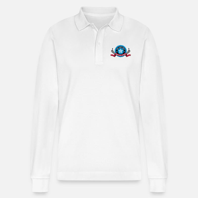 RACING-TEAM - Stanley/Stella Unisex Bio-Langarm-Poloshirt Prepster - Weiß