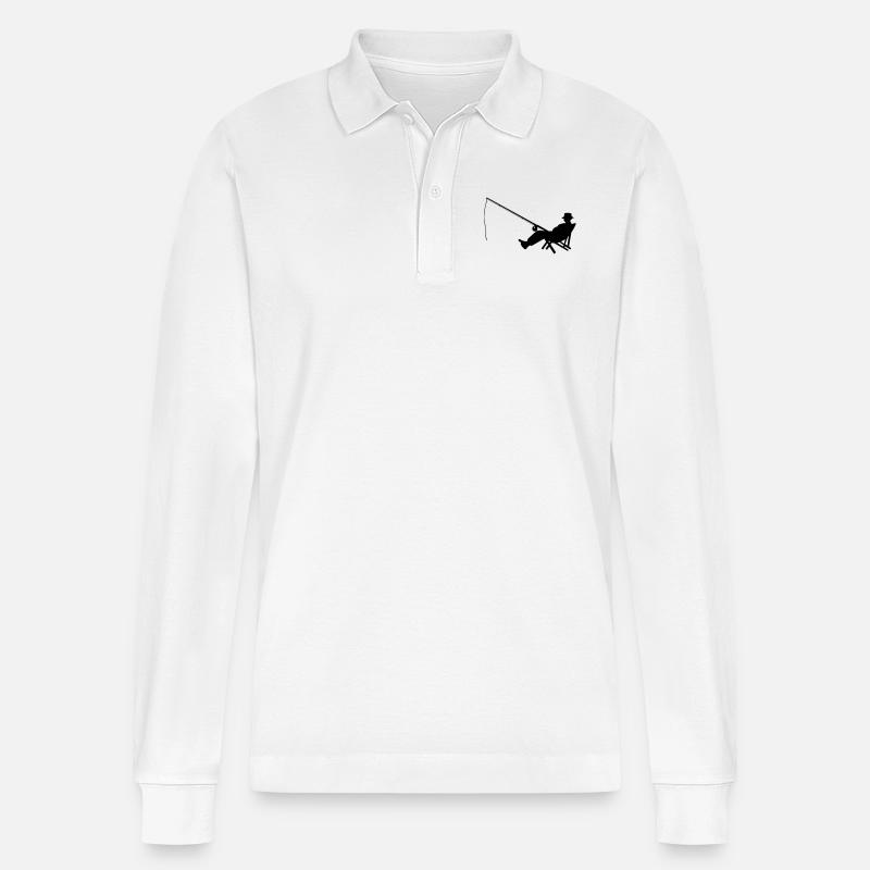 angler_01 - Stanley/Stella Unisex Bio-Langarm-Poloshirt Prepster - Weiß