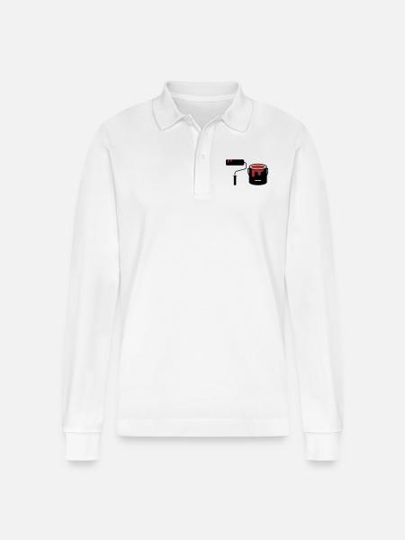 delete - Stanley/Stella Organic Unisex Long-Sleeved Polo Shirt Prepster - white