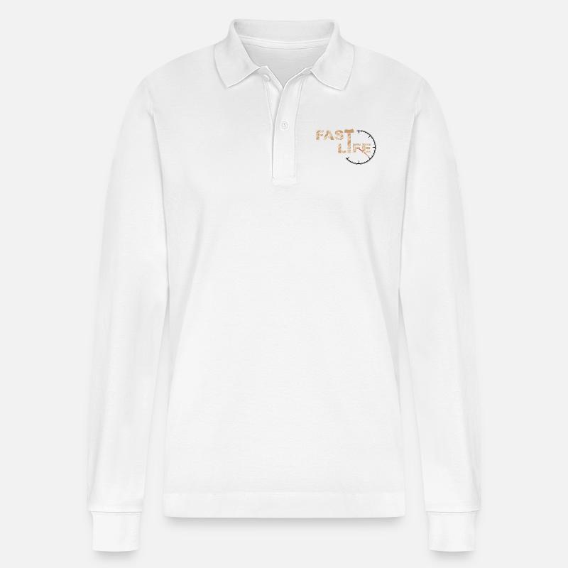 FAST LIFE - Stanley/Stella Unisex Bio-Langarm-Poloshirt Prepster - Weiß