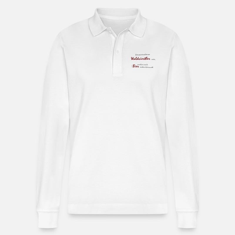 Waldviertler Bier - Stanley/Stella Unisex Bio-Langarm-Poloshirt Prepster - Weiß