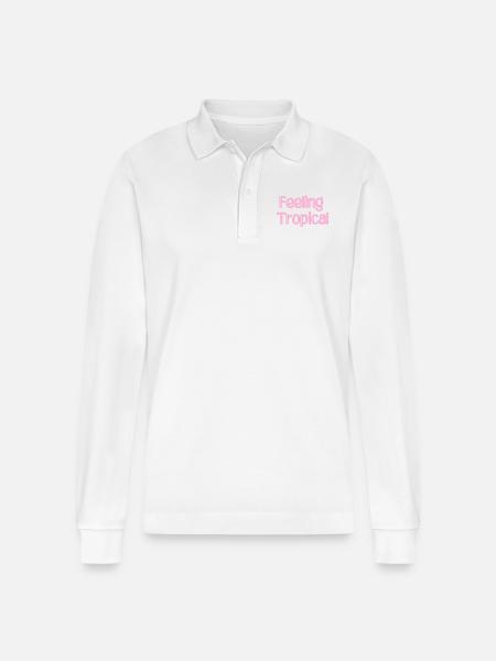 Feeling Tropical - Stanley/Stella Unisex Bio-Langarm-Poloshirt Prepster - Weiß