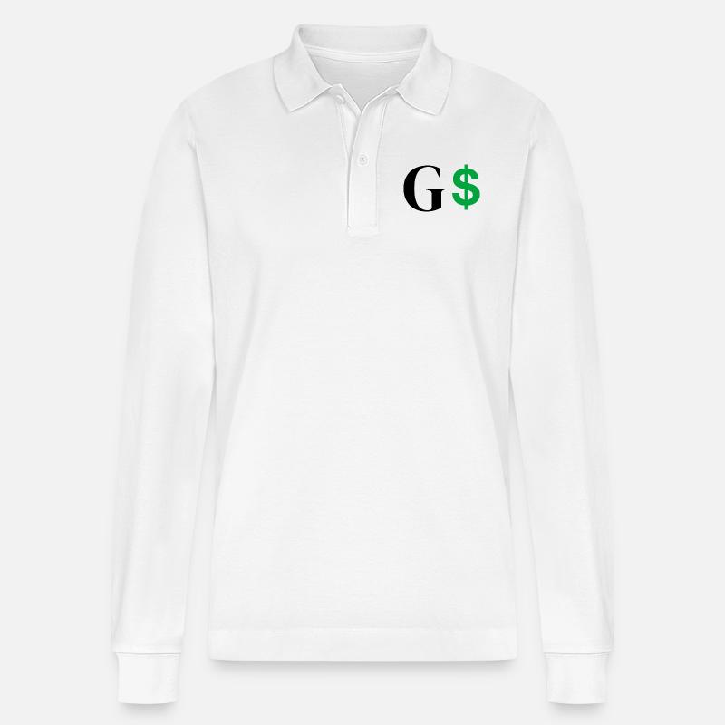 Buchstabe g Dollar - Stanley/Stella Unisex Bio-Langarm-Poloshirt Prepster - Weiß