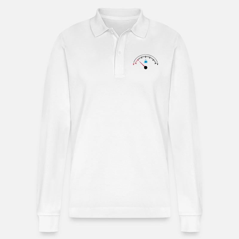 EMPTY COFFEE - Stanley/Stella Unisex Bio-Langarm-Poloshirt Prepster - Weiß