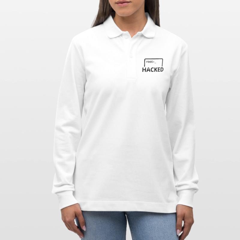 Hacked Hacker Informatiker Computer Programmierer Stanley/Stella Unisex Bio-Langarm-Poloshirt Prepster