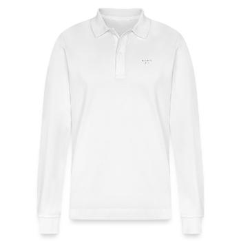 logo français - Polo à manches longues bio PREPSTER Stanley/Stella Unisexe - blanc - Devant - Anna (173cm) & Nico (186cm)