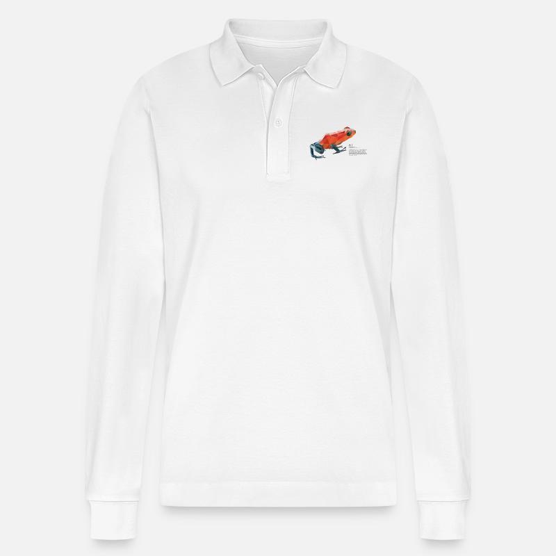 fig5_polygonpfeilgiftfrosch - Stanley/Stella Unisex Bio-Langarm-Poloshirt Prepster - Weiß
