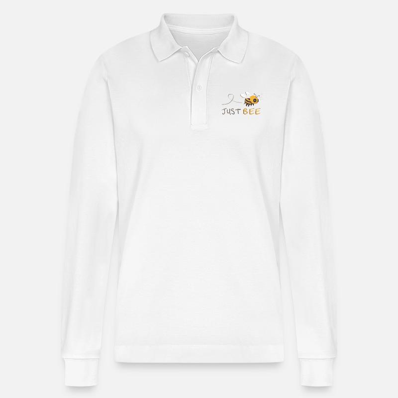 Just Bee - Sei du selbst! - Stanley/Stella Unisex Bio-Langarm-Poloshirt Prepster - Weiß