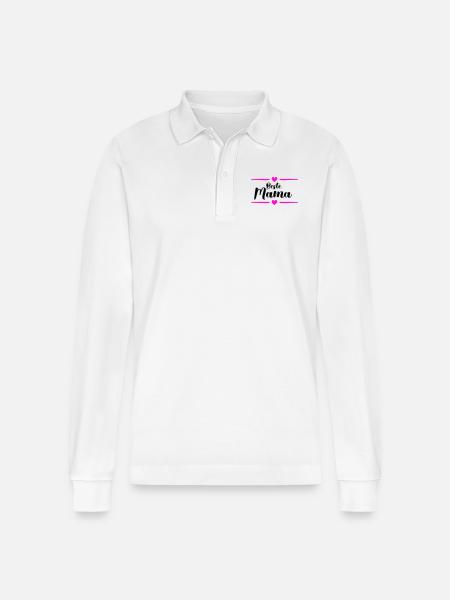 Best Mom - Stanley/Stella Organic Unisex Long-Sleeved Polo Shirt Prepster - white