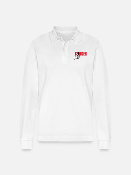 singer - Stanley/Stella Unisex Bio-Langarm-Poloshirt Prepster - Weiß