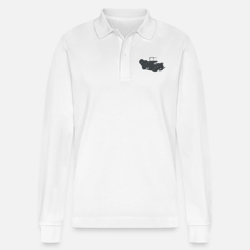 US Jeep Willys - Stanley/Stella Unisex Bio-Langarm-Poloshirt Prepster - Weiß