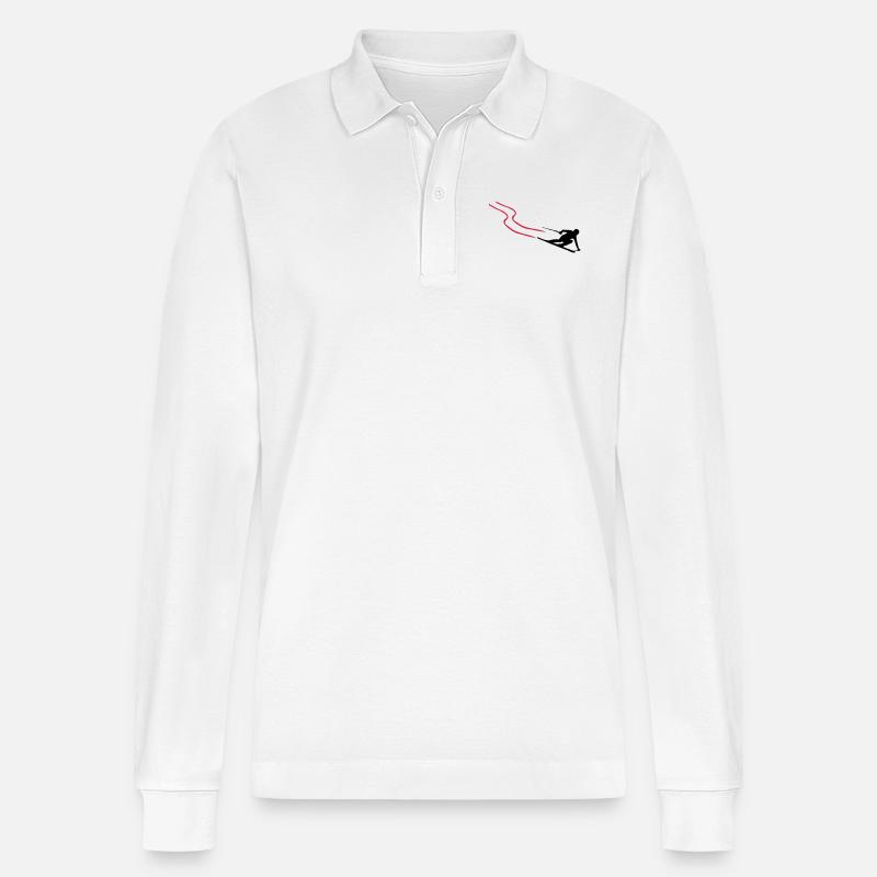 ski - Stanley/Stella Unisex Bio-Langarm-Poloshirt Prepster - Weiß