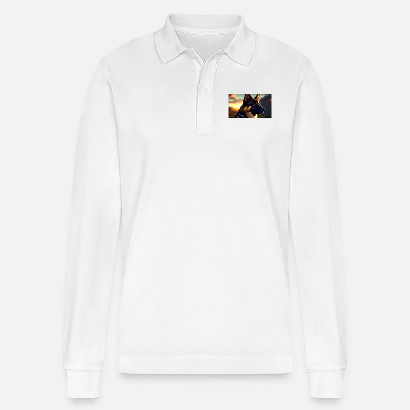 Deutscher Schäferhund - Stanley/Stella Unisex Bio-Langarm-Poloshirt Prepster - Weiß