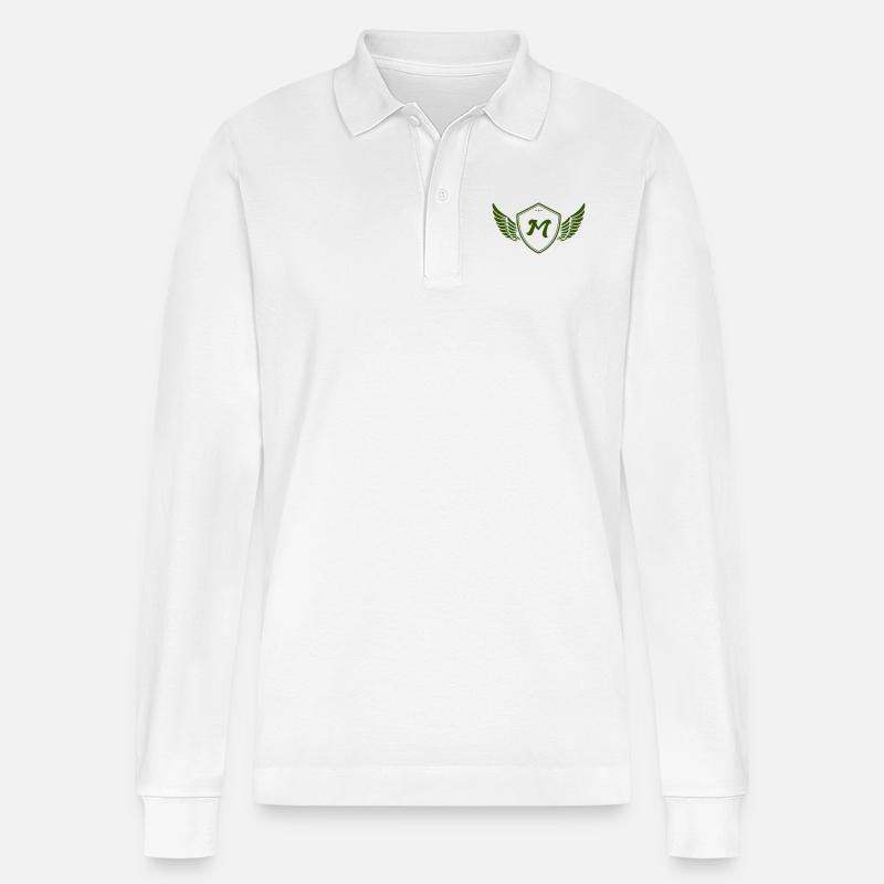 wappen M - Stanley/Stella Unisex Bio-Langarm-Poloshirt Prepster - Weiß