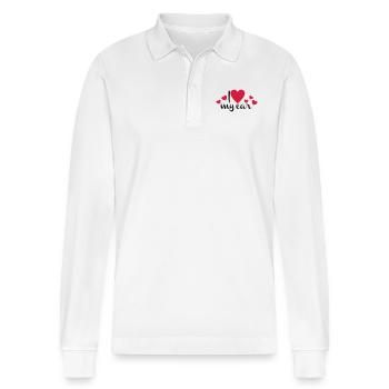Auto - Stanley/Stella Unisex Bio-Langarm-Poloshirt Prepster - Weiß - Vorne - Anna (173cm) & Nico (186cm)