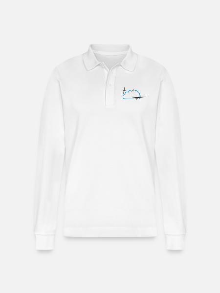 Glider cloud gift - Stanley/Stella Organic Unisex Long-Sleeved Polo Shirt Prepster - white