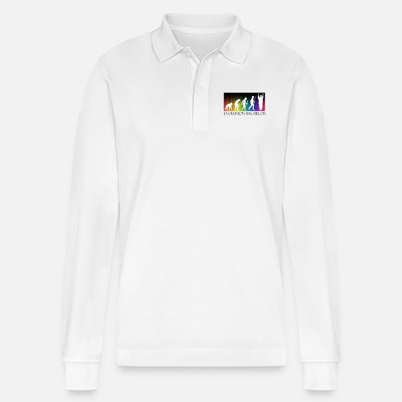 Evolution Bachelor - Stanley/Stella Unisex Bio-Langarm-Poloshirt Prepster - Weiß