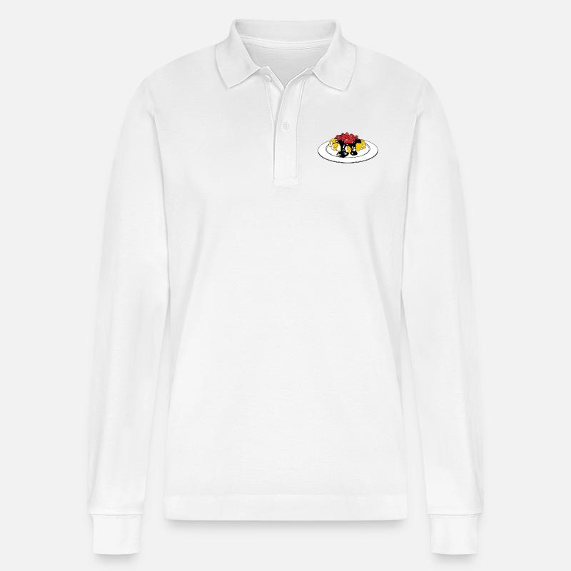 Belgian waffle - Stanley/Stella Unisex Bio-Langarm-Poloshirt Prepster - Weiß