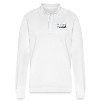 Traveling before dying - Stanley/Stella Organic Unisex Long-Sleeved Polo Shirt Prepster - white - Front - Anna (173cm) & Nico (186cm)