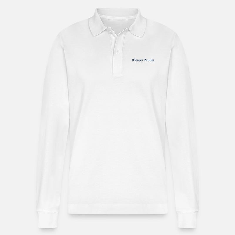 Kleiner Bruder Geschenkidee - Stanley/Stella Unisex Bio-Langarm-Poloshirt Prepster - Weiß