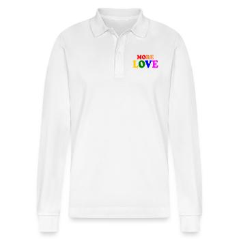 More love - Stanley/Stella Unisex Bio-Langarm-Poloshirt Prepster - Weiß - Vorne - Anna (173cm) & Nico (186cm)