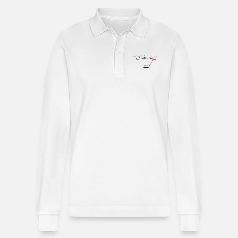 vu meter ii DE - Stanley/Stella Unisex Bio-Langarm-Poloshirt Prepster - Weiß