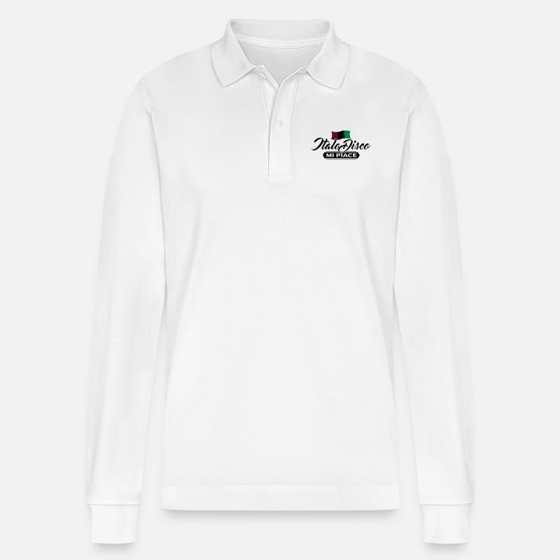 Italo Disco - Stanley/Stella Unisex Bio-Langarm-Poloshirt Prepster - Weiß