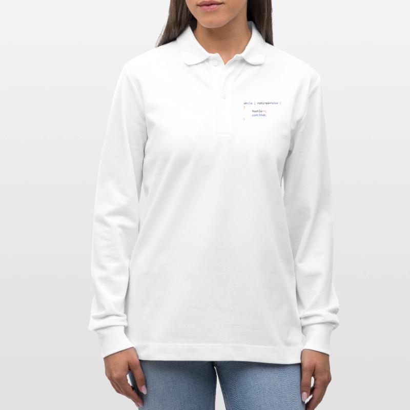 CONTINUE HUSTLE WHILE NOT RETIRED - JAVA CODE Stanley/Stella Unisex Bio-Langarm-Poloshirt Prepster