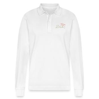 Junggesellenabschied Braut Dusche Team Braut Zu Werden - Stanley/Stella Unisex Bio-Langarm-Poloshirt Prepster - Weiß - Vorne - Anna (173cm) & Nico (186cm)