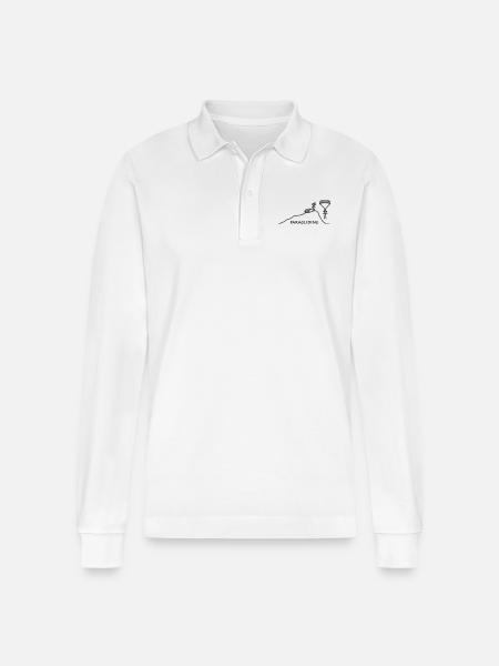 Paragliding vom Berg - Stanley/Stella Unisex Bio-Langarm-Poloshirt Prepster - Weiß
