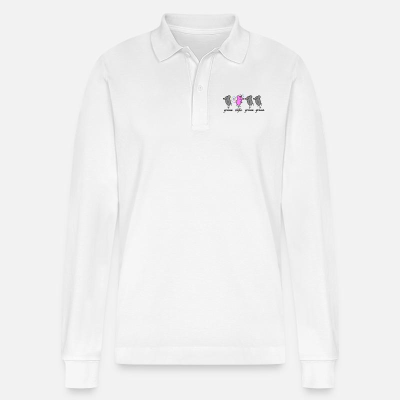 Maus und Mäuse - Stanley/Stella Unisex Bio-Langarm-Poloshirt Prepster - Weiß