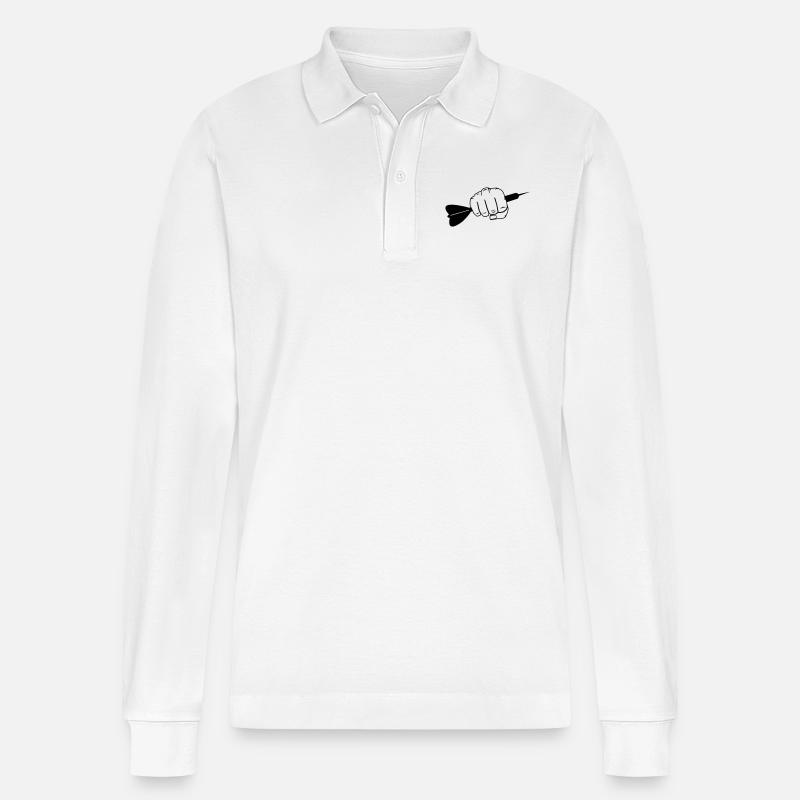 dart_faust_001 - Stanley/Stella Unisex Bio-Langarm-Poloshirt Prepster - Weiß