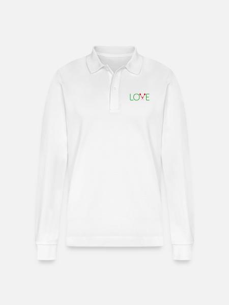 Darts Dart Love - Stanley/Stella Organic Unisex Long-Sleeved Polo Shirt Prepster - white