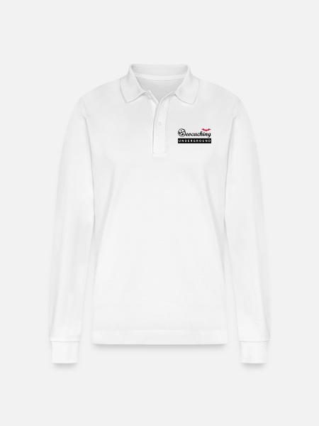 Geocaching Underground 2farbig transparent - Stanley/Stella Unisex Bio-Langarm-Poloshirt Prepster - Weiß