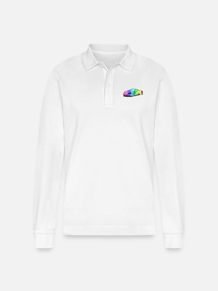 720s Coupe colourful - Stanley/Stella Organic Unisex Long-Sleeved Polo Shirt Prepster - white