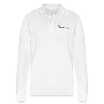Einfach Premium - Stanley/Stella Unisex Bio-Langarm-Poloshirt Prepster - Weiß - Vorne - Anna (173cm) & Nico (186cm)