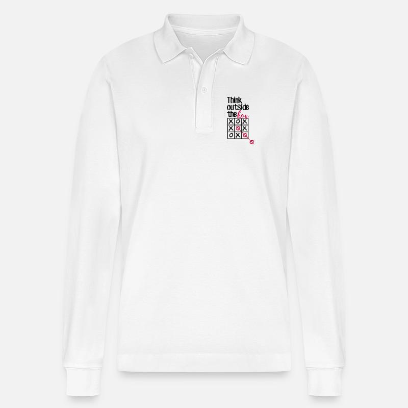 Pink Box Chain-Skript - Stanley/Stella Unisex Bio-Langarm-Poloshirt Prepster - Weiß