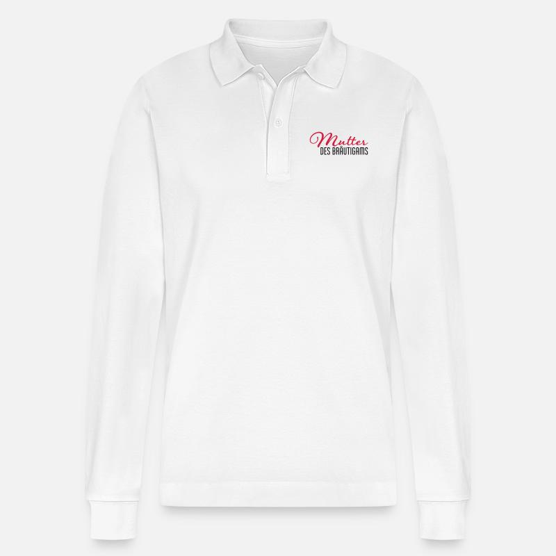 mutter des braeutigams - Stanley/Stella Unisex Bio-Langarm-Poloshirt Prepster - Weiß