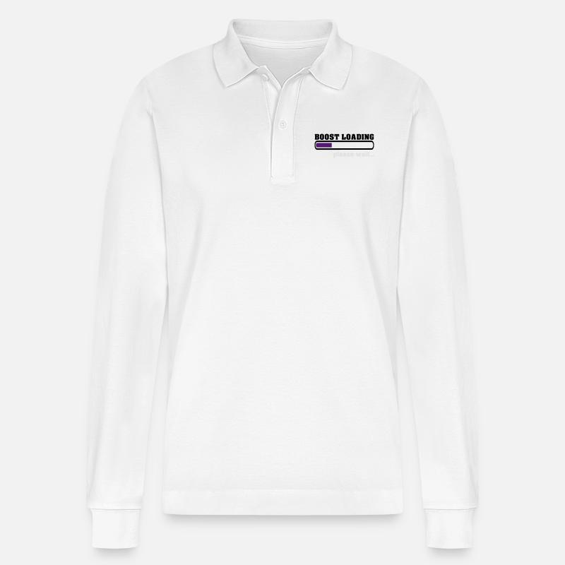 Boost Loading Please Wait - Stanley/Stella Unisex Bio-Langarm-Poloshirt Prepster - Weiß