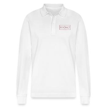 Feyoncé Est. 2023 - Bride To Be - Engagement Party - Stanley/Stella Organic Unisex Long-Sleeved Polo Shirt Prepster - white - Front - Anna (173cm) & Nico (186cm)