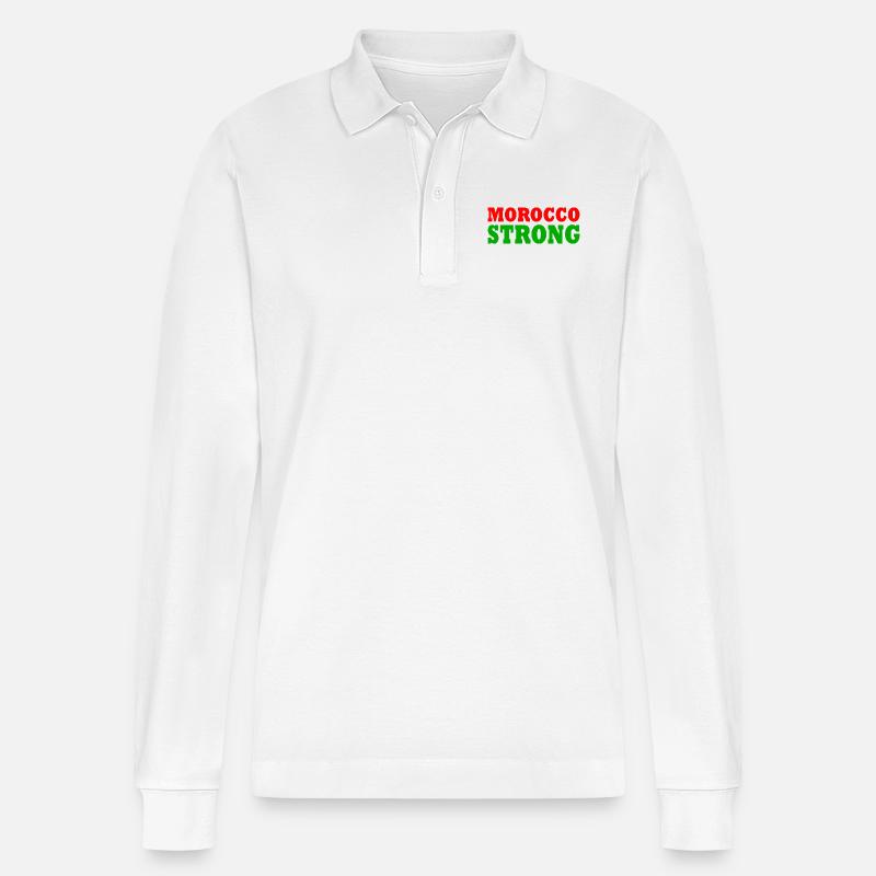 Morocco strong - Stanley/Stella Unisex Bio-Langarm-Poloshirt Prepster - Weiß