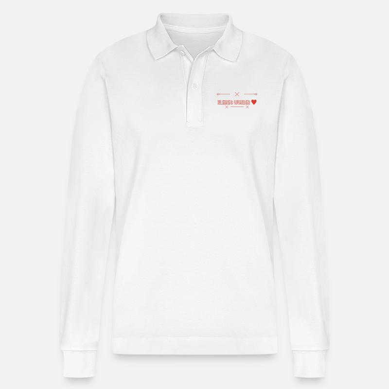 Babysprüche Geschenkidee - Stanley/Stella Unisex Bio-Langarm-Poloshirt Prepster - Weiß
