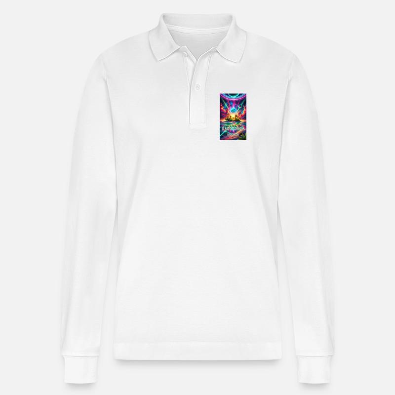 Parotonga Cook Islands Reise - Stanley/Stella Unisex Bio-Langarm-Poloshirt Prepster - Weiß