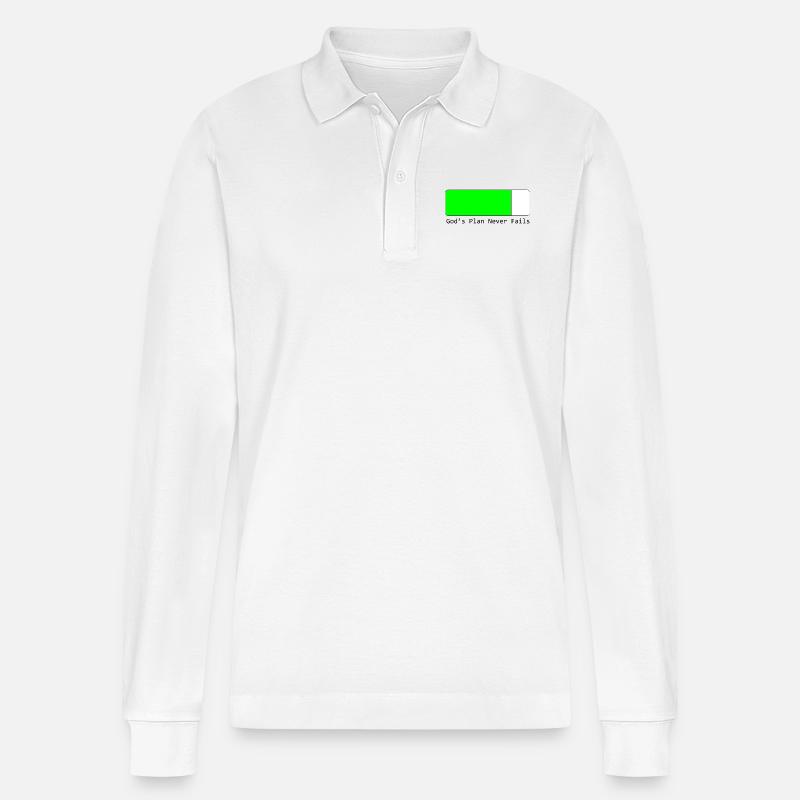 Gottes Pläne scheitern nie - Stanley/Stella Unisex Bio-Langarm-Poloshirt Prepster - Weiß