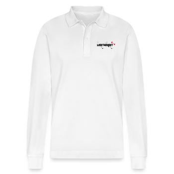 RONNIE COLEMAN LIGHTWEIGHT BABY - Stanley/Stella Organic Unisex Long-Sleeved Polo Shirt Prepster - white - Front - Anna (173cm) & Nico (186cm)