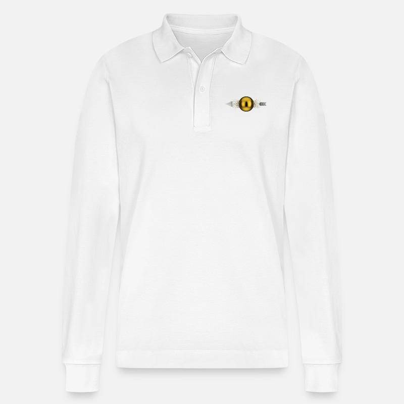 Durchbohrte Kugel - Stanley/Stella Unisex Bio-Langarm-Poloshirt Prepster - Weiß