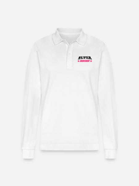 Super mormor - Stanley/Stella Organic Unisex Long-Sleeved Polo Shirt Prepster - white