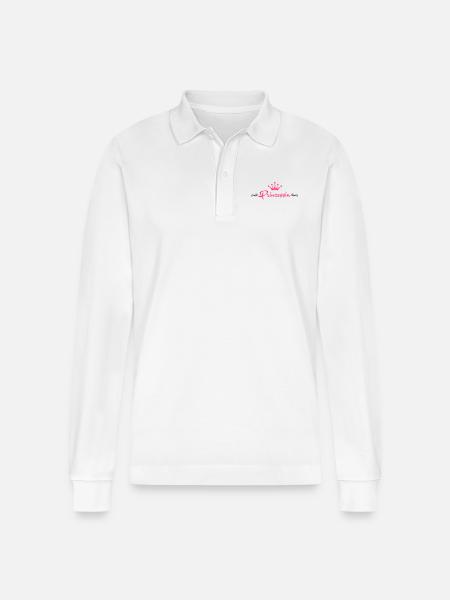 Prinzessin - German (Princess) - Stanley/Stella Organic Unisex Long-Sleeved Polo Shirt Prepster - white